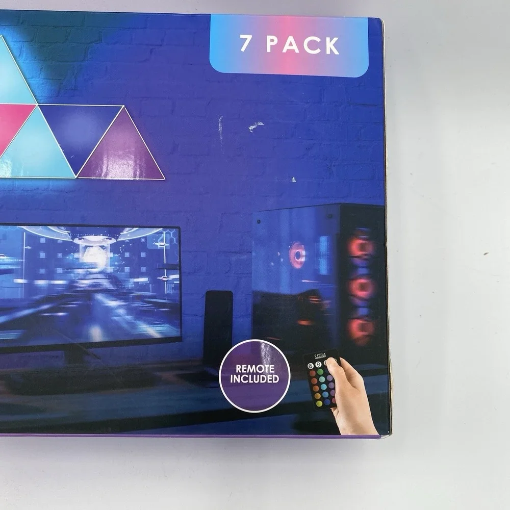 Sarina LED Hexagon Touch Lights 7 Pack SOUND ACTIVATED MULTICOLOR NEW & Sealed